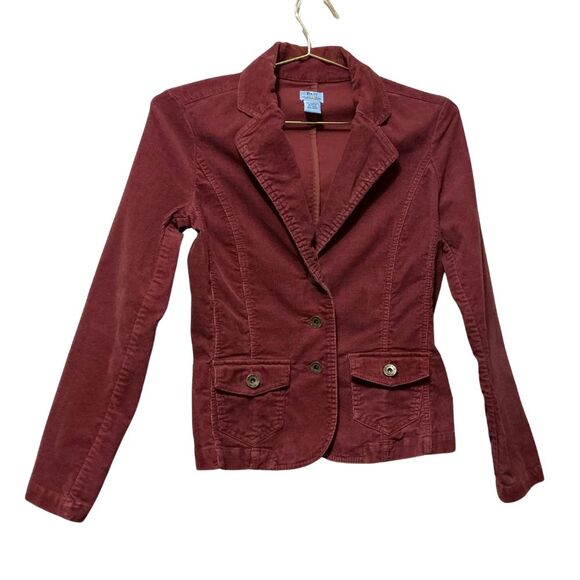GH Bass Women's Corduroy Jacket Size XS Pockets Metal Buttons Color Red Wine - Picture 1 of 5